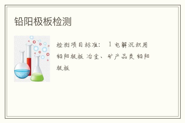 铅阳极板检测