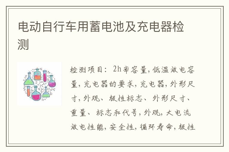 电动自行车用蓄电池及充电器检测